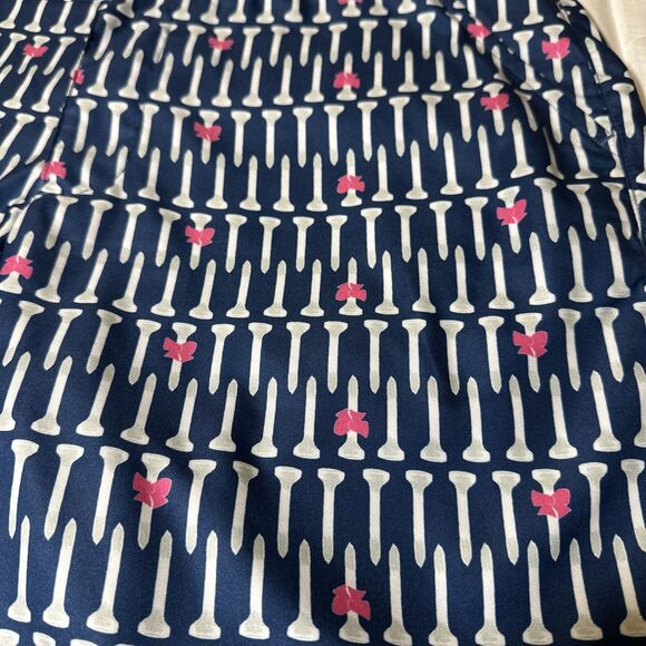 Birdies & Bows Golf Shorts Tee And Bows Print Size 8 Navy Pink - Picture 2 of 10